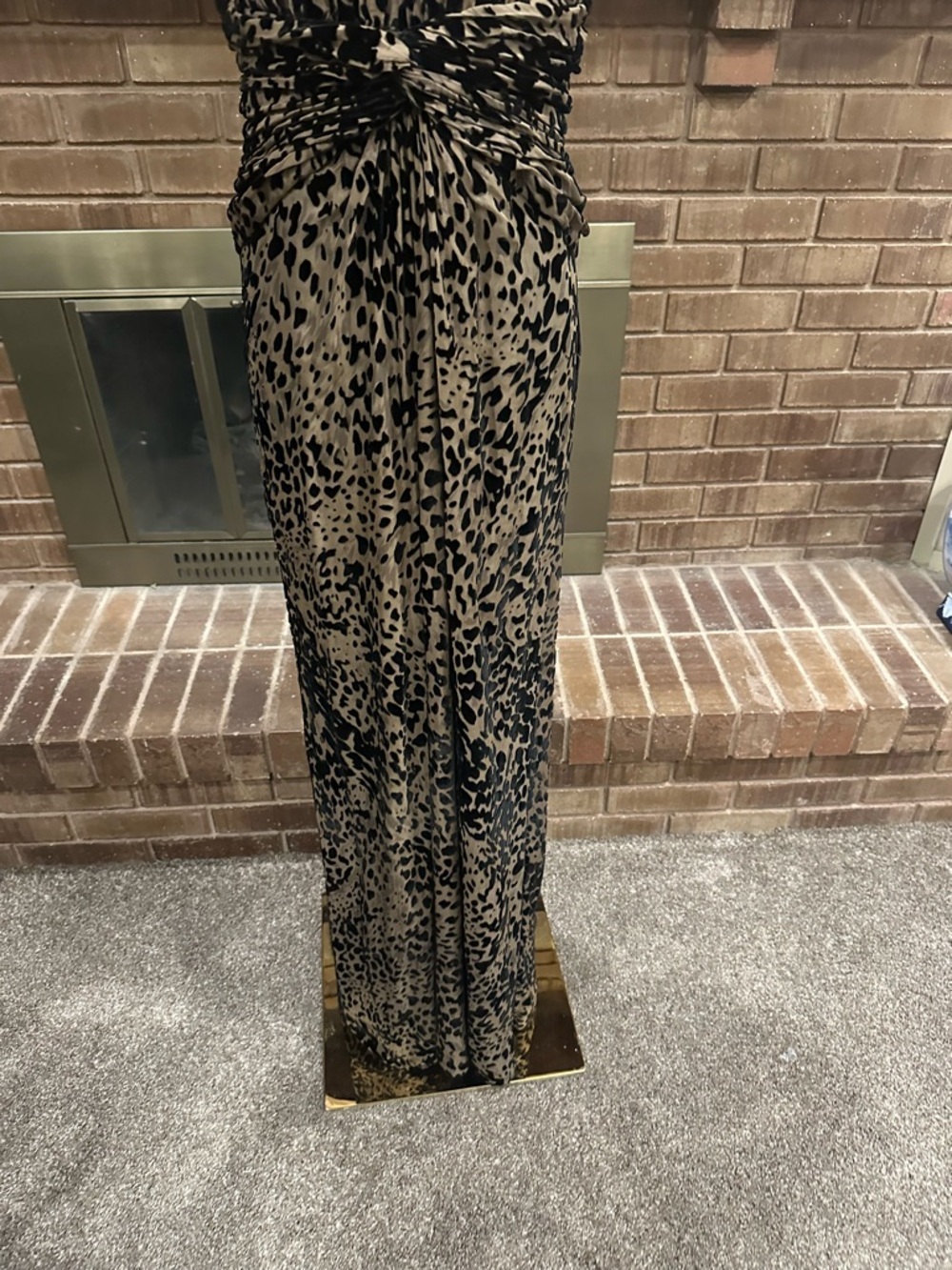 Tadashi Collection Leopard Silk Blend Halter Gown 8 Mob Wife Aesthetic Glam - Picture 2 of 6